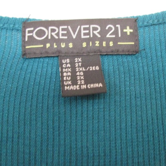 plus size top nwt teal blue forever 21 2x xxl extra large - Picture 2 of 3